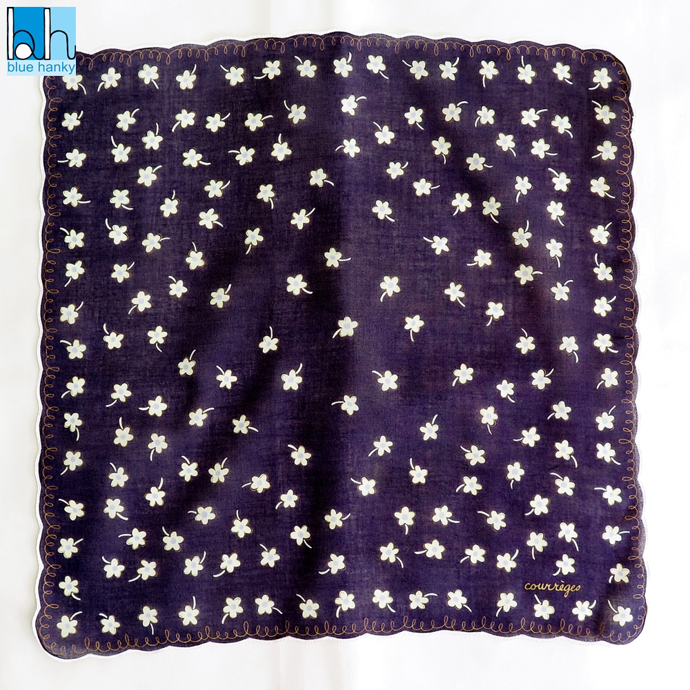 #19 18" courregeo ผ้าเช็ดหน้ามือ2 สภาพดี ผ้าเช็ดหน้าผืนใหญ่