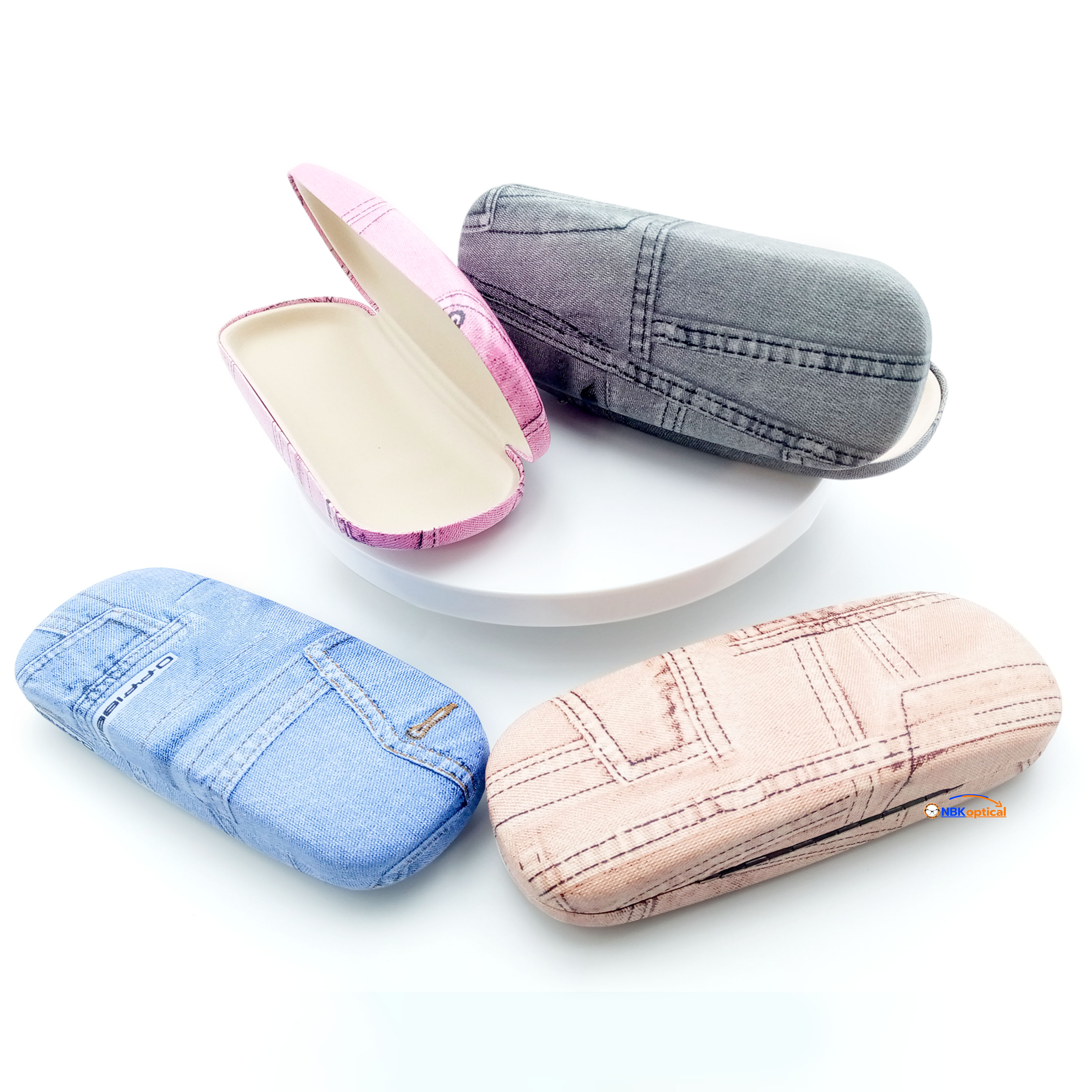 กล่องแว่นตาลายกางเกงยีนแฟชั่น