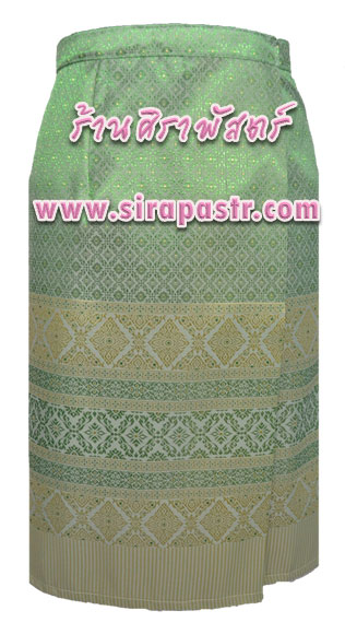 ผ้าถุงป้ายข้าง-สั้น สีเขียว (เอวใส่ได้ถึง 32 นิ้ว) ตรวจสอบรายละเอียดสินค้าในหน้าฯ