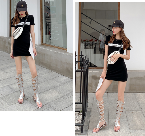 รองเท้าGladiator มี 2 แบบ ไซต์ 35-40 สีดำ/เงิน/ทอง