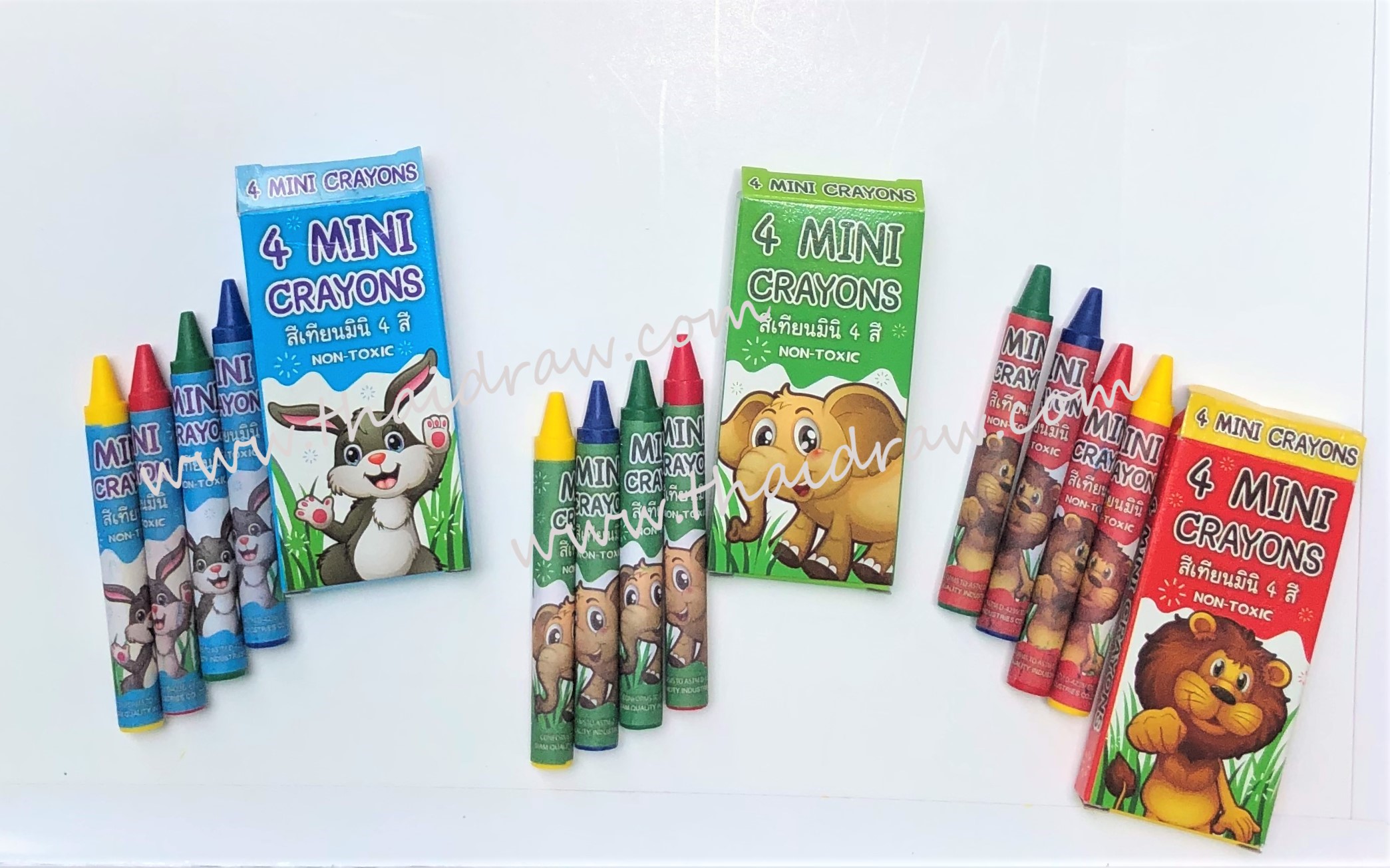 Kid Art สีเทียนขนาดมินิ ลายสัตว์ ชุด 4 สี