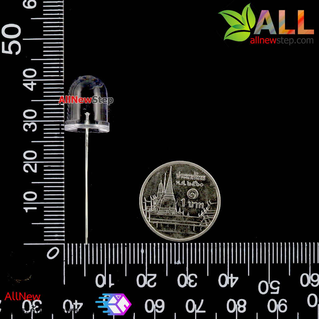 หลอดไฟ LED 10mm แบบใส สีแดง