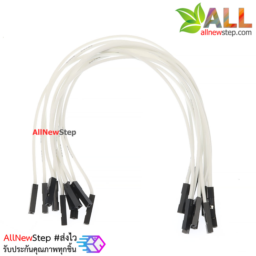สายไฟจัมเปอร์ 20cm สาย jumper 20 cm สีขาว เมีย-เมีย จำนวน 10 เส้น