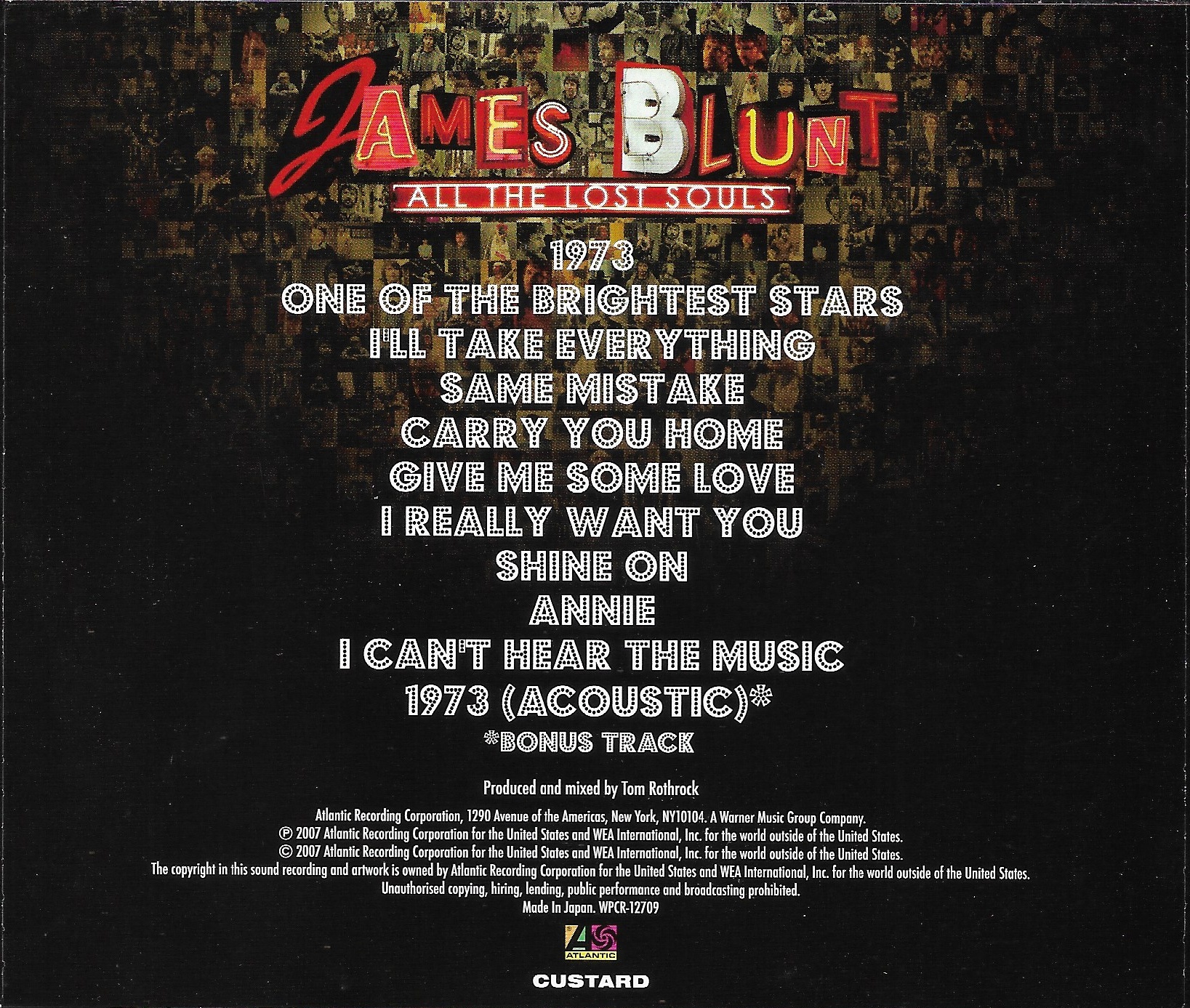 Used CD,James Blunt - All The Lost Souls (A+)(2007)(Japan)