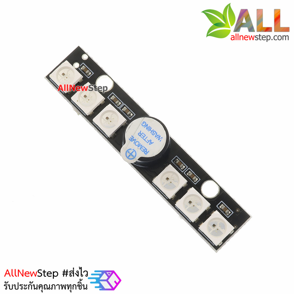 โมดูล RGB LED ws2812 6 ดวงพร้อมลำโพง buzzer WS2812B LED 5V Active Buzzer