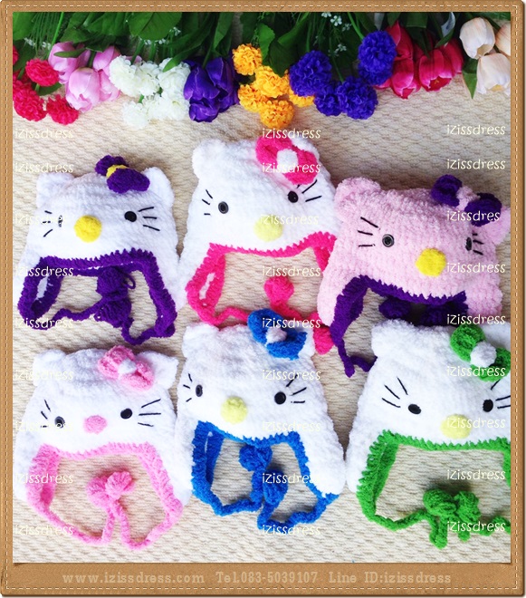 ใหม่สุดๆ พร้อมส่งหมวกคิตตี้สีชมพูขอบม่วง kitty ผลิตจากไหมขนแกะอย่างดี สวมใส่นุ่มสบายศีรษะค่ะ