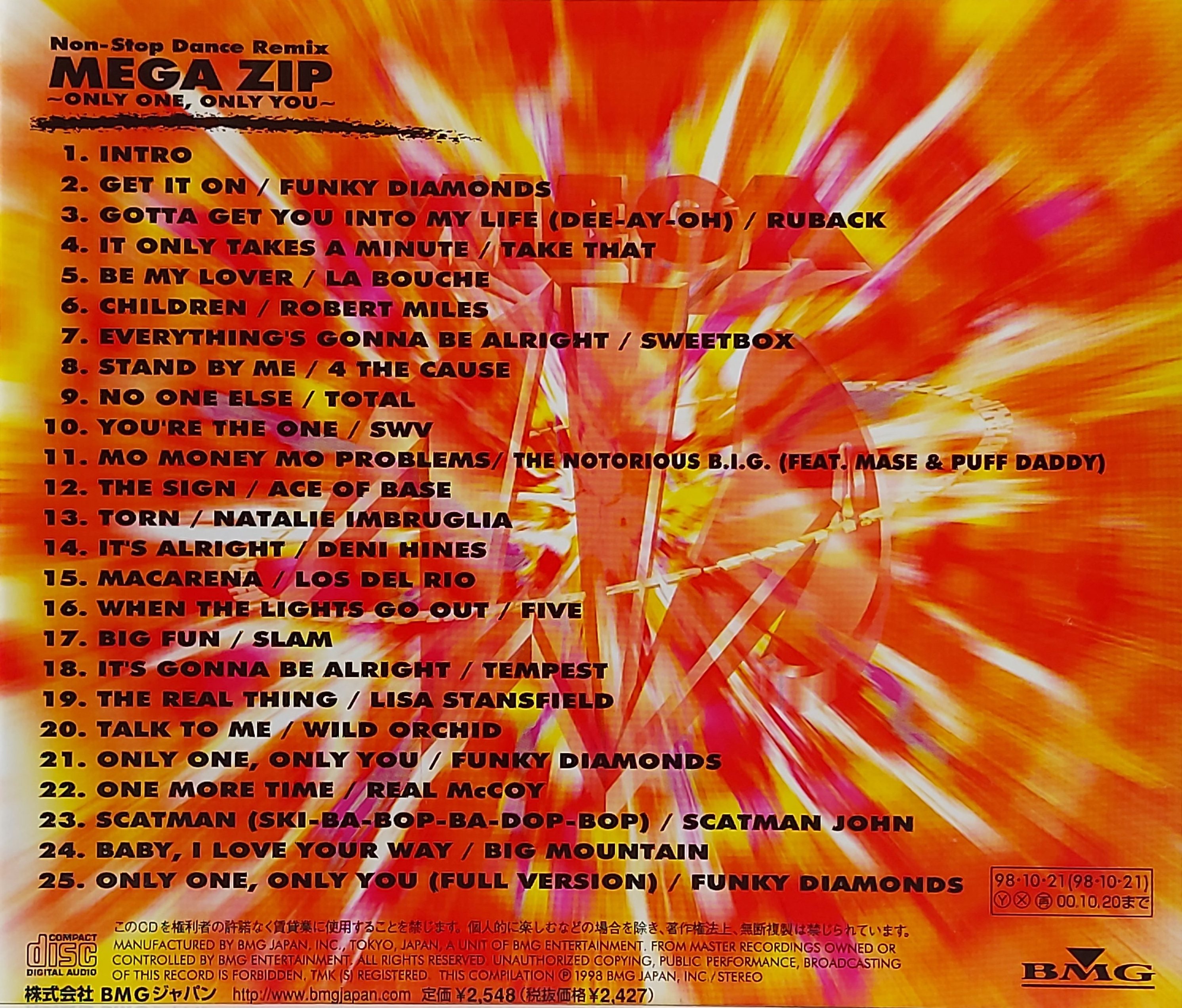 Used CD,Non-Stop Dance Remix MEGA ZIP ONLY ONE ONLY YOU (B)(Various Artists)(1998)(Japan)