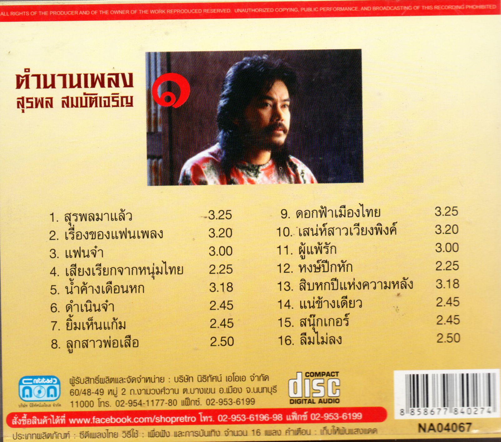 CD,นิค นิรนาม - ตำนานเพลง สุรพล สมบัติเจริญ 1 (Digitally Remastered)(คณิต อุทยานสิงห์)(นิค)