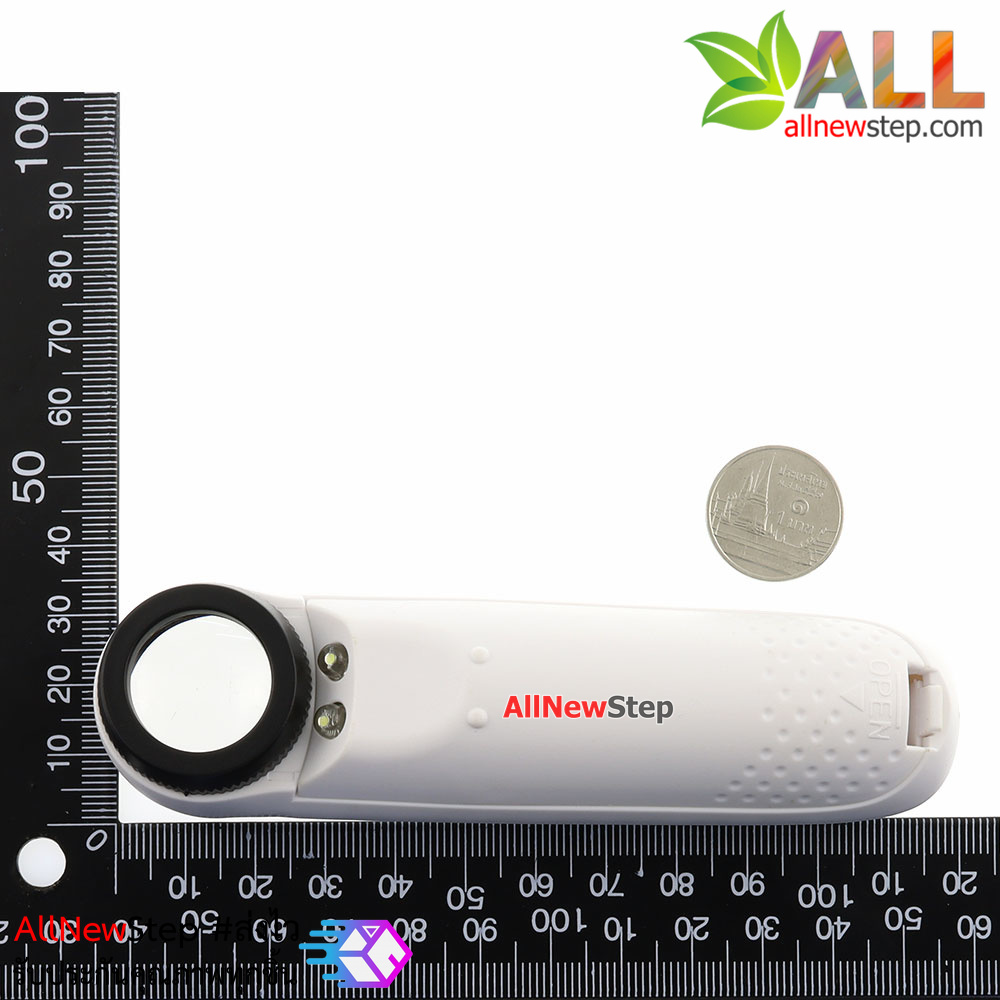 40X magnifier 21mm optical magnifier with light แว่นขยาย 40X เท่าพร้อมไฟฉาย LED