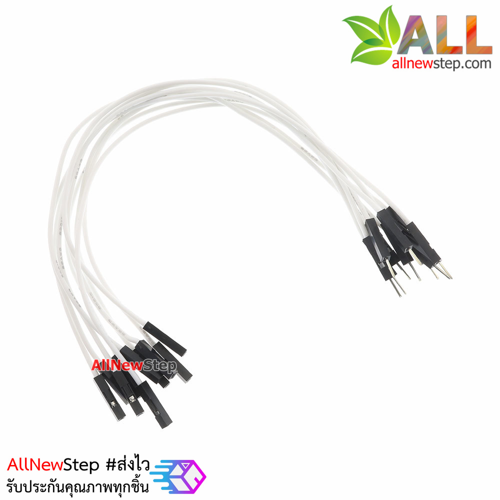 สายไฟจัมเปอร์ 20cm สาย jumper 20 cm จำนวน 10 เส้น ผู้-เมีย สีขาว