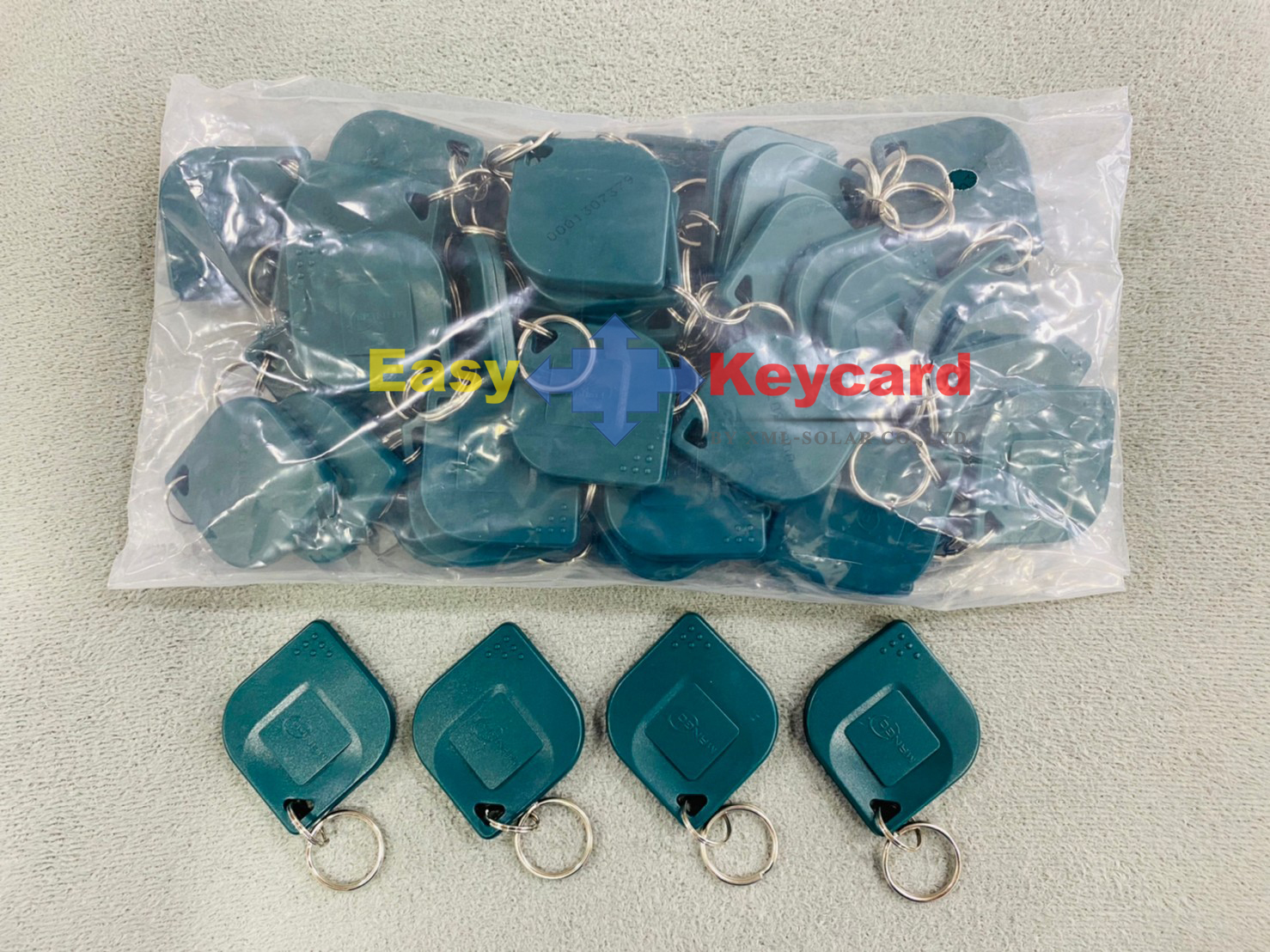พวงกุญเเจคีย์การ์ด Keytag สีเขียว (Proximity 125Khz.) (เเบบใบไม้ ยี่ห้อ mango)