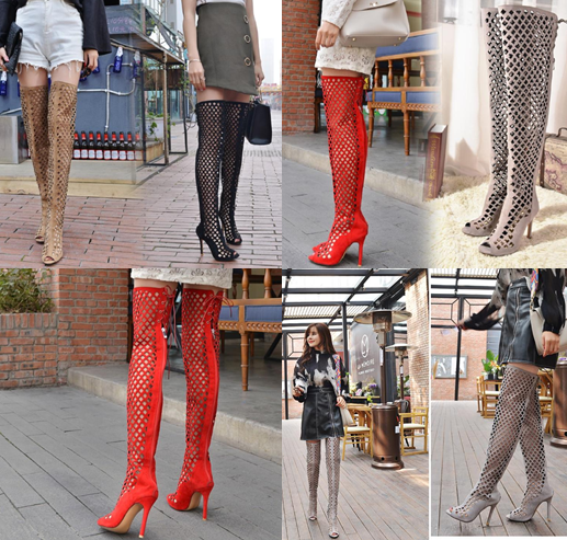 รองเท้าทรงบูทยาวสีแดง/ดำ/เทา/น้ำตาล ไซต์ 34-43
