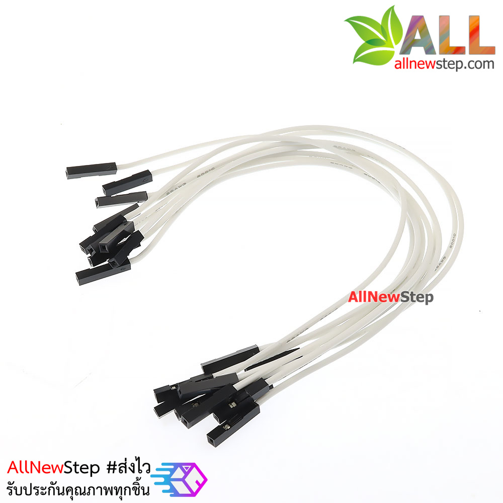 สายไฟจัมเปอร์ 20cm สาย jumper 20 cm สีขาว เมีย-เมีย จำนวน 10 เส้น