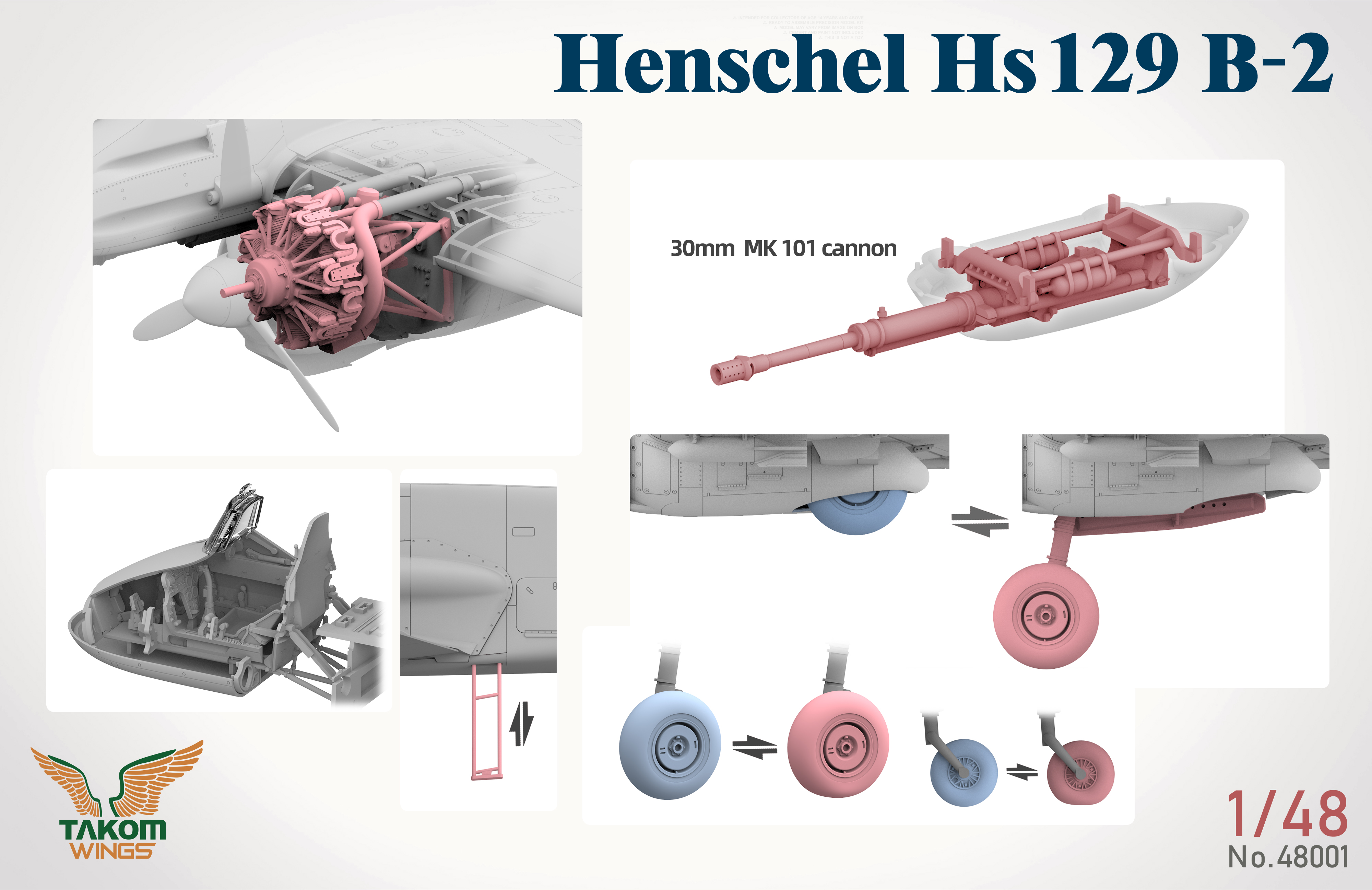 1/48 Henschel Hs 129 B-2 w/INTERIOR + BONUS (CLEAR PARTS)