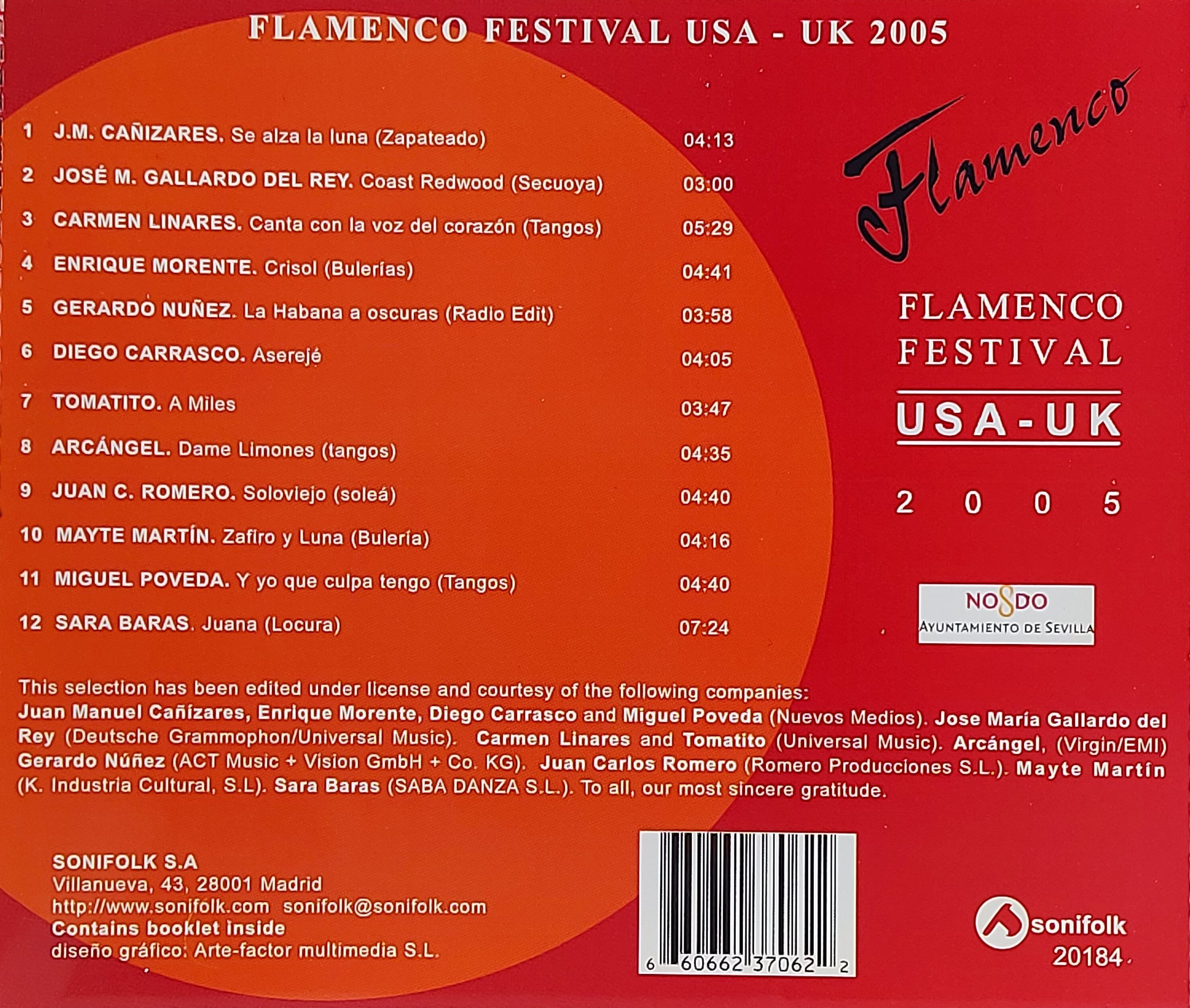 Used CD,Flamenco Festival USA - UK 2005 (A)(Various Artists)(2005)(Spain)