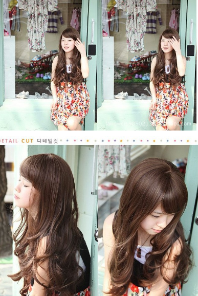 A1029 วิกผมหน้าม้า ดัดลอน