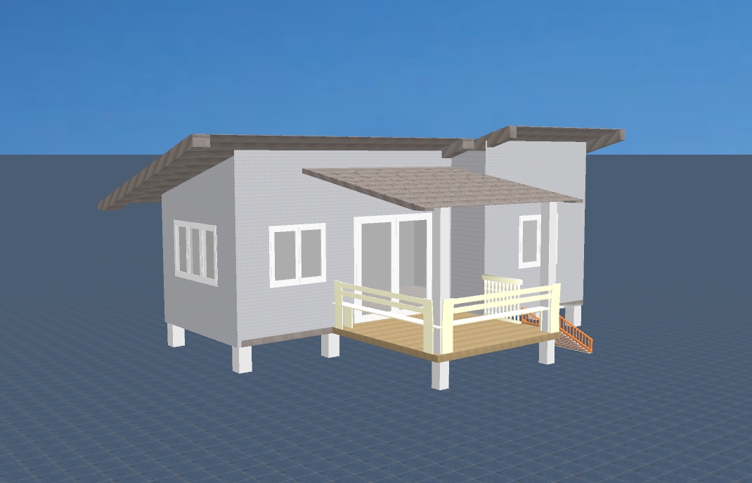 บ้านน็อคดาวน์ สไตล์โมเดิร์น ขนาดบ้าน 4*8 เมตร พร้อมระเบียง 2*3 เมตร ราคา 360,000 บาท