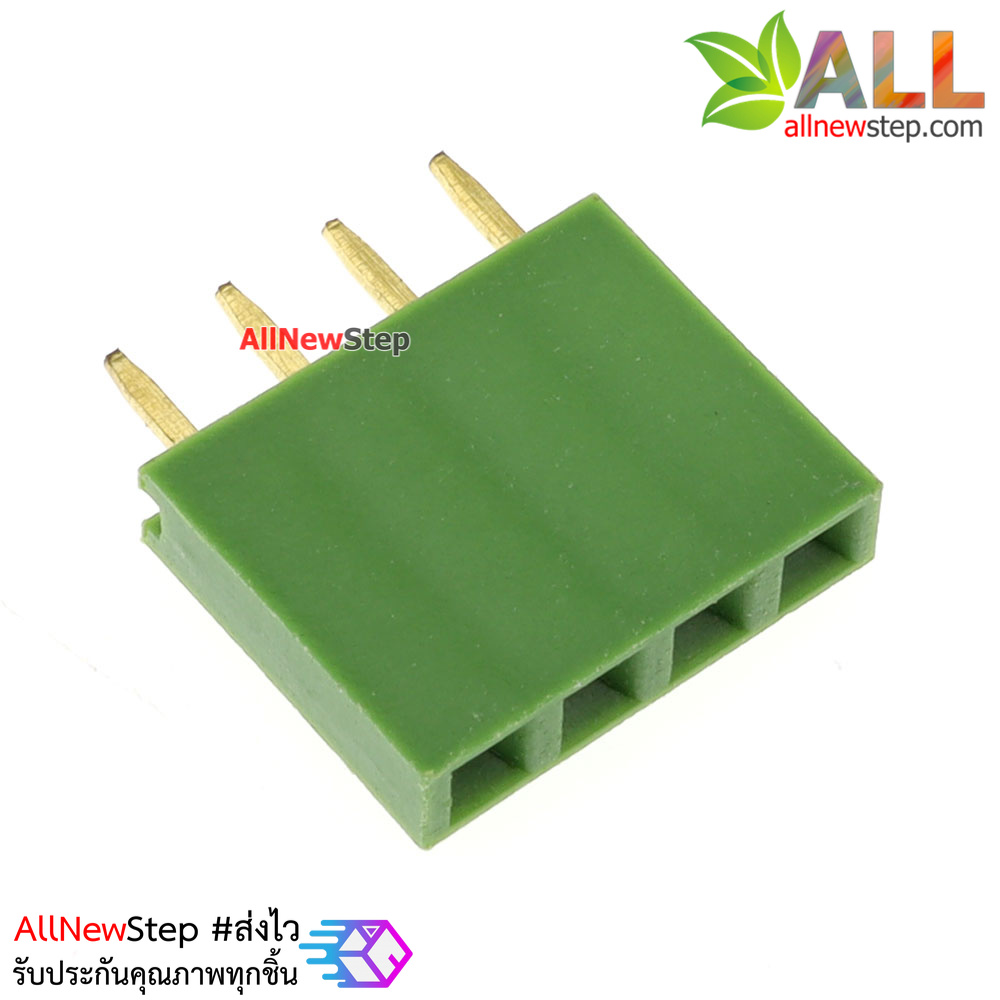 Pin header Female Header Single Row 2.54mm 4p Pin1x4 สีเขียว