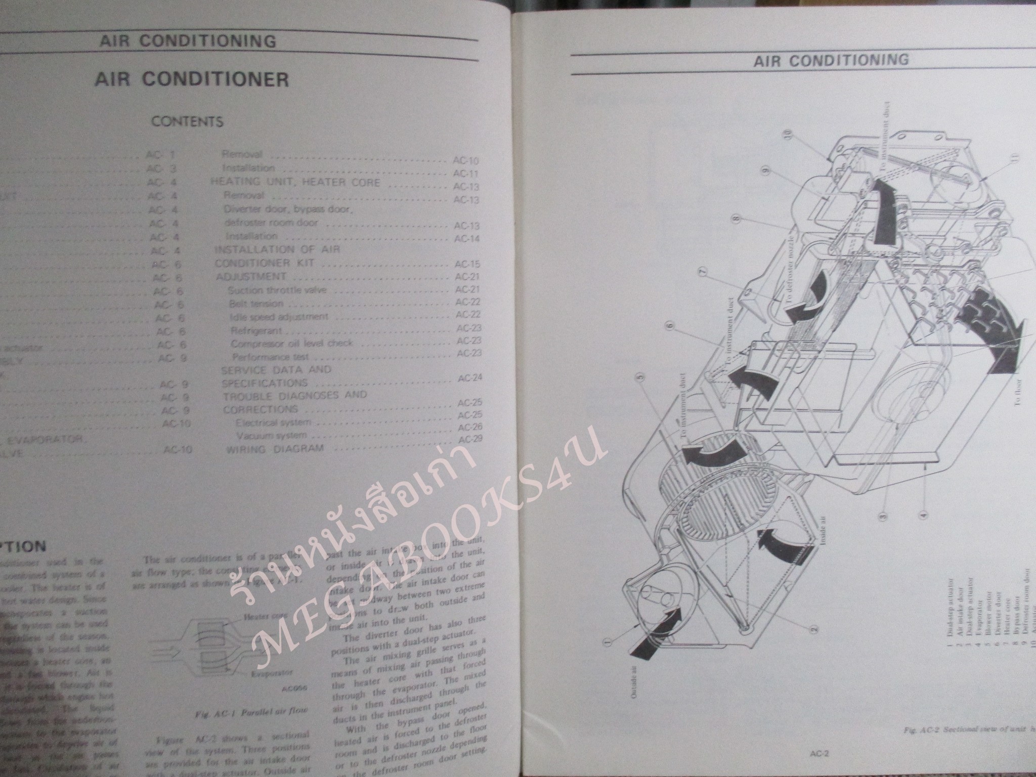 คู่มือซ่อมรถนิสสัน รถดัทสัน SERVICE MANUAL AIR CONDITIONER MODEL 230 SERIES
