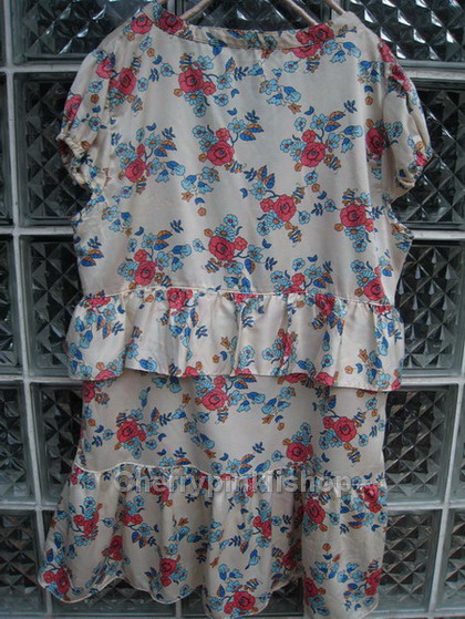 เดรสสั้น สีครีมลายดอกไม้ เนื้อผ้านิ่ม ใส่สบาย ใส่แล้วดูสวยหวาน ยี่ห้อ Style By CNE จากเกาหลี Size M