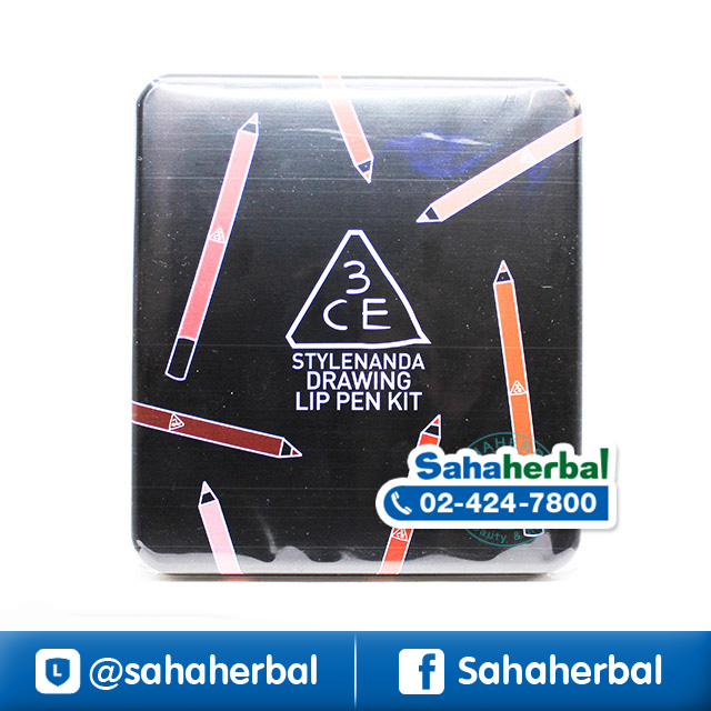3CE DRAWING LIP PEN KIT เซ็ตลิปดินสอสี ราคาถูก ฟรีของแถมทุกรายการ