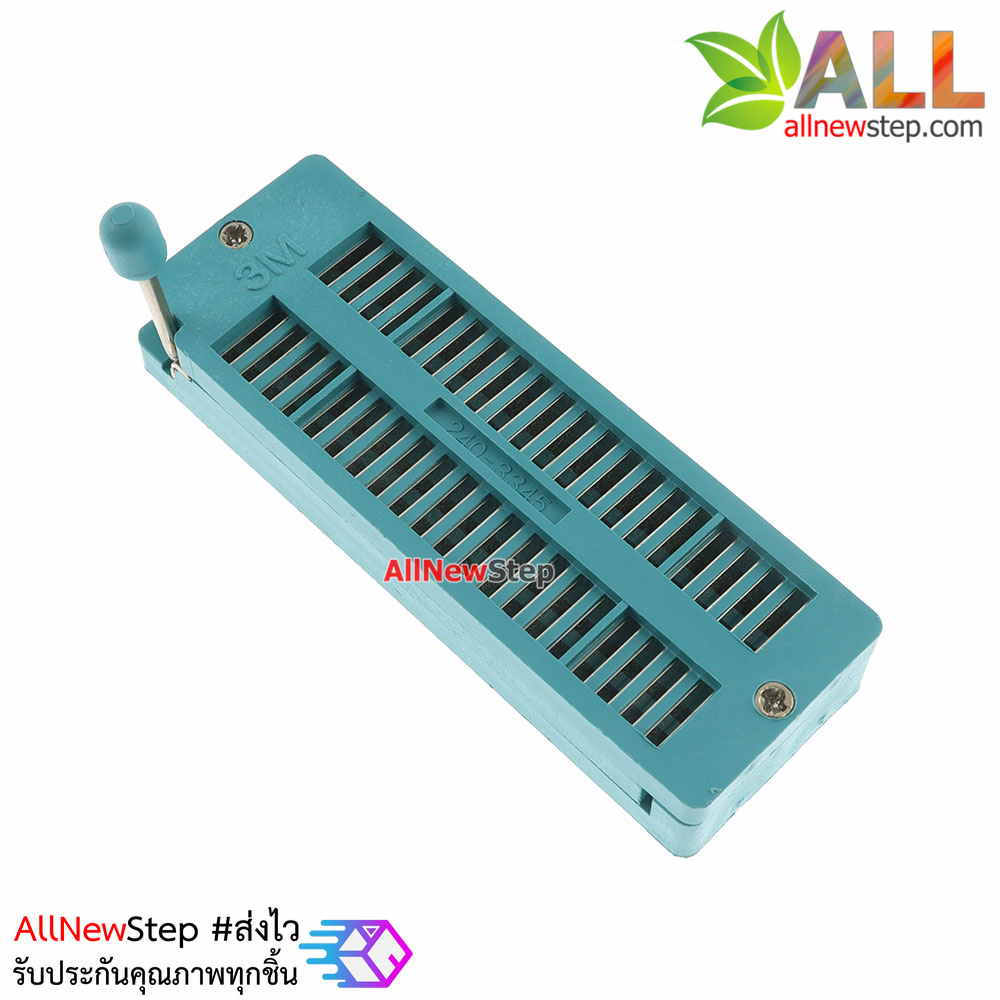 ZIF socket 40 pin ซ็อกเกต IC 40p ขาแบบแถบยาว สีเขียว
