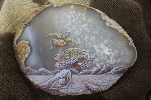 ภาพบนแผ่นหินอาเกต (Agate)