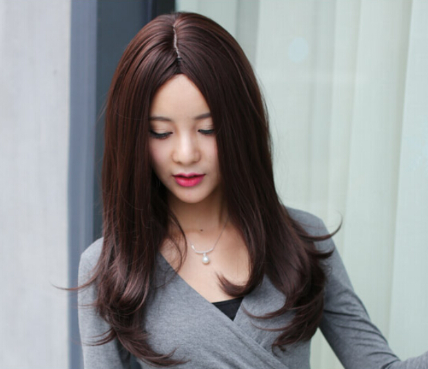 C1134 วิกผมเเสกกลางเห็นหนังศรีษะ สไลด์ปลาย