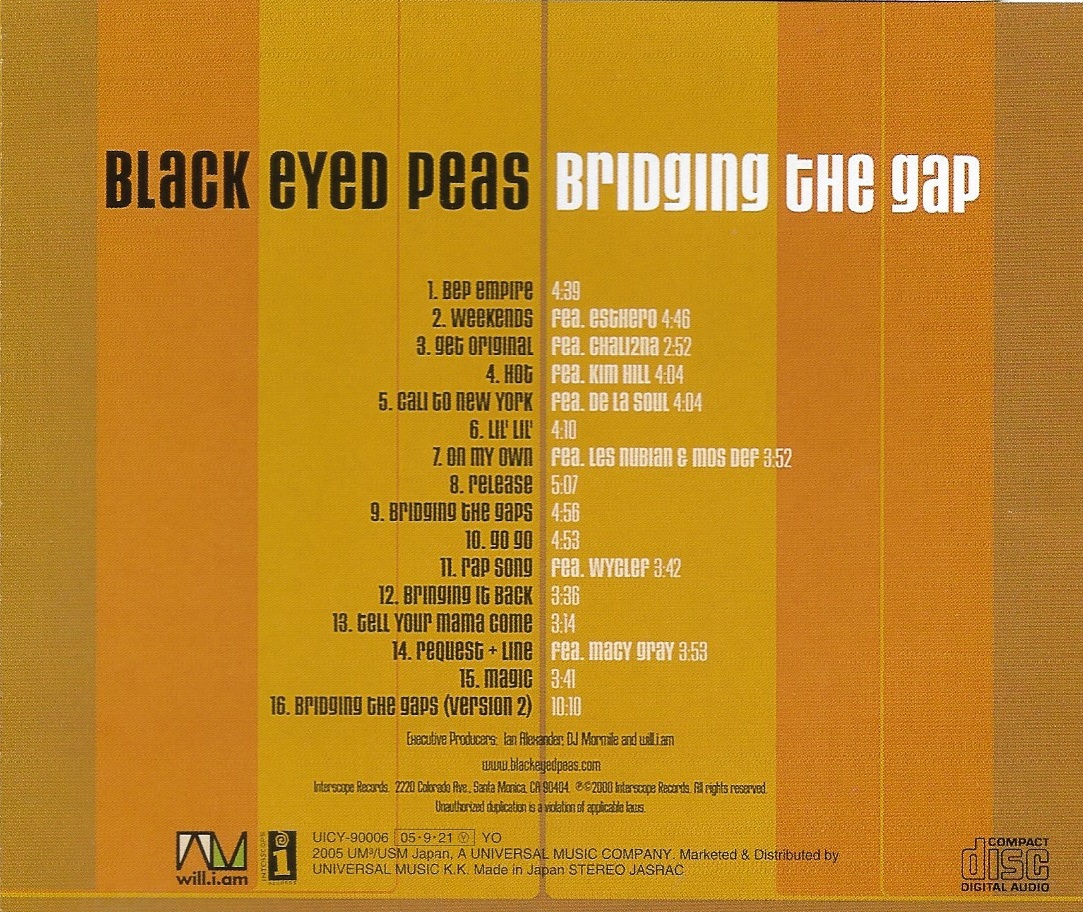Used CD,The Black Eyed Peas - Bridging the Gap (A+)(2005)(Japan)