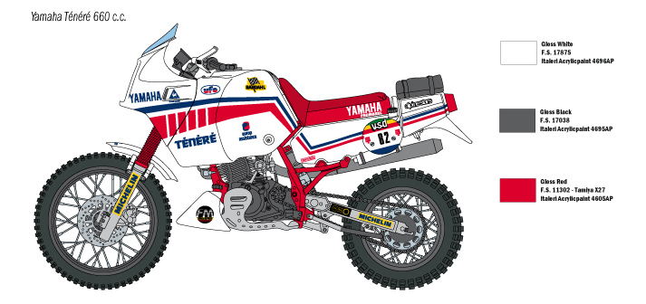 1/9 YAMAHA Ténéré 660cc Paris Dakar 1986
