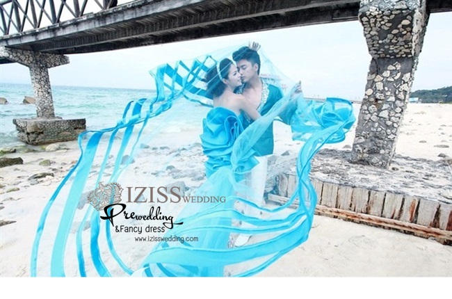 **พรีออเดอร์**ชุดถ่ายพรีเว็ดดิ้ง (pre wedding dress) ชุดแฟนตาซีชายหญิง "ธีมสีฟ้าน้ำทะเล"