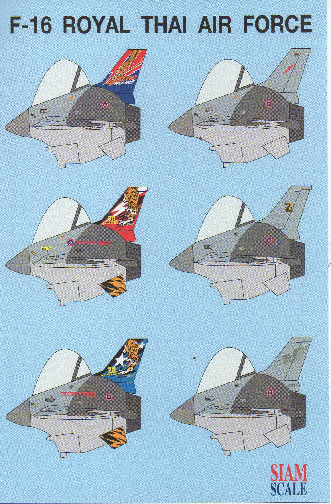 DECAL SIAMSCALE EGG PLANE ROYAL THAI AIR FORCE F-16 COMPACT SERIES