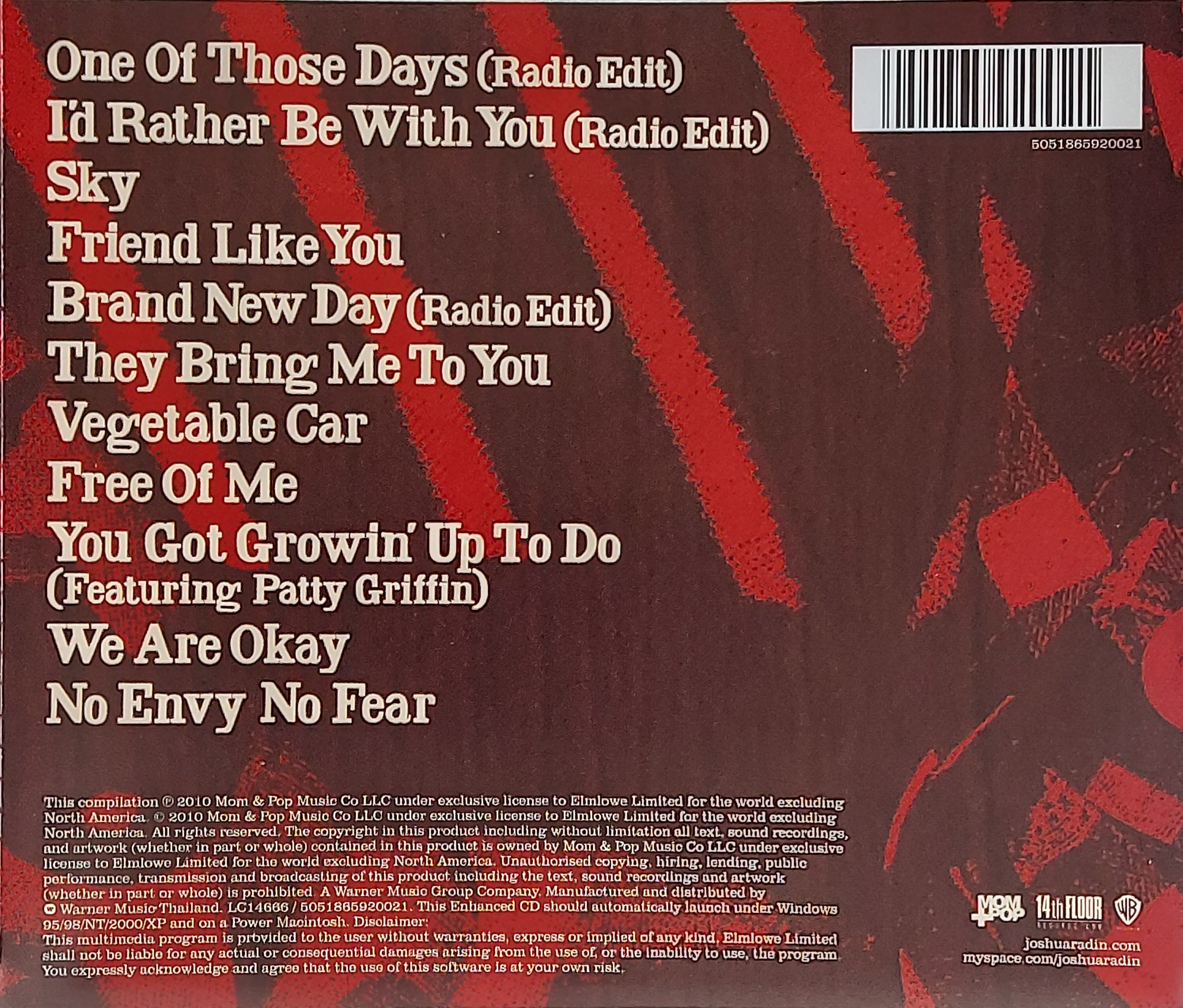 Used CD,Joshua Radin - Simple Times (C)(2010)(Thai)