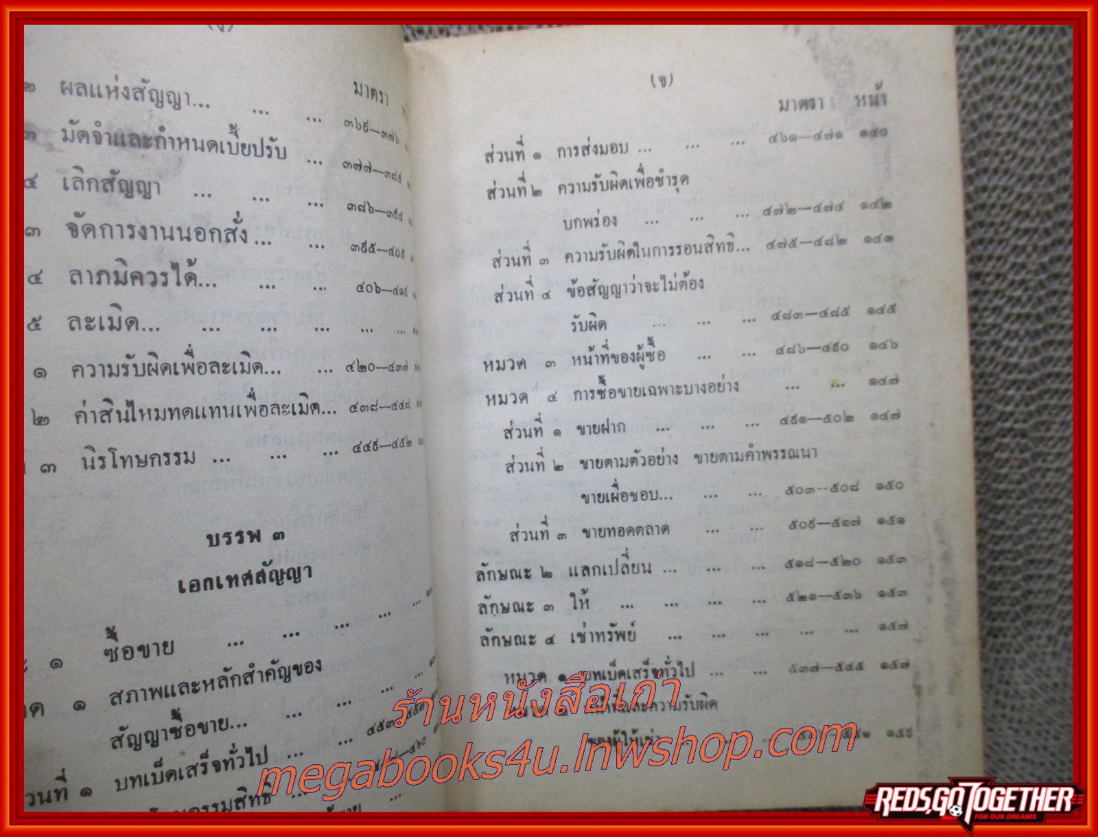 ประมวลกฎหมายแพ่งและพาณิชย์ บรรพ 1-6 / สัมฤทธิ์ รัตนดารา (มือสอง) (สภาพ85-95%) กระดาษเหลืองเข้ม น้ำตาลเข้ม ตามขอบ ตัวเล่มสภาพค่อนข้างดี