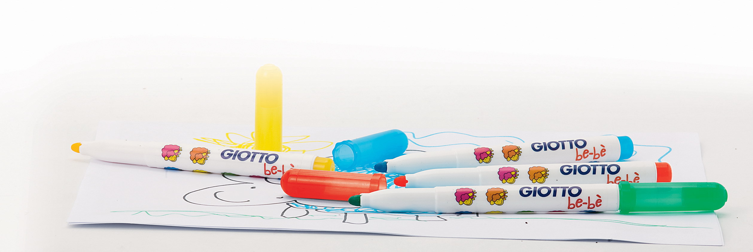 ปากกาเมจิกแท่งจัมโบ้ 6 สี GIOTTO BE-BE