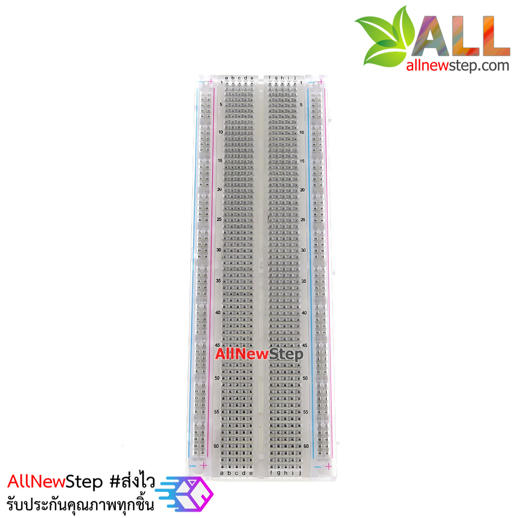 บอร์ดทดลองแบบใส Crystal Breadboard 830 Point mb-102