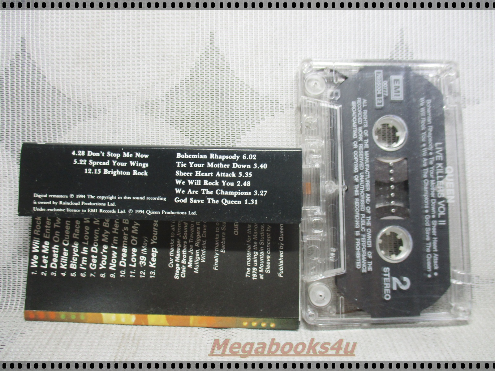 ขายเทปเพลงเก่า QUEEN LIVE KILLERS VOL II