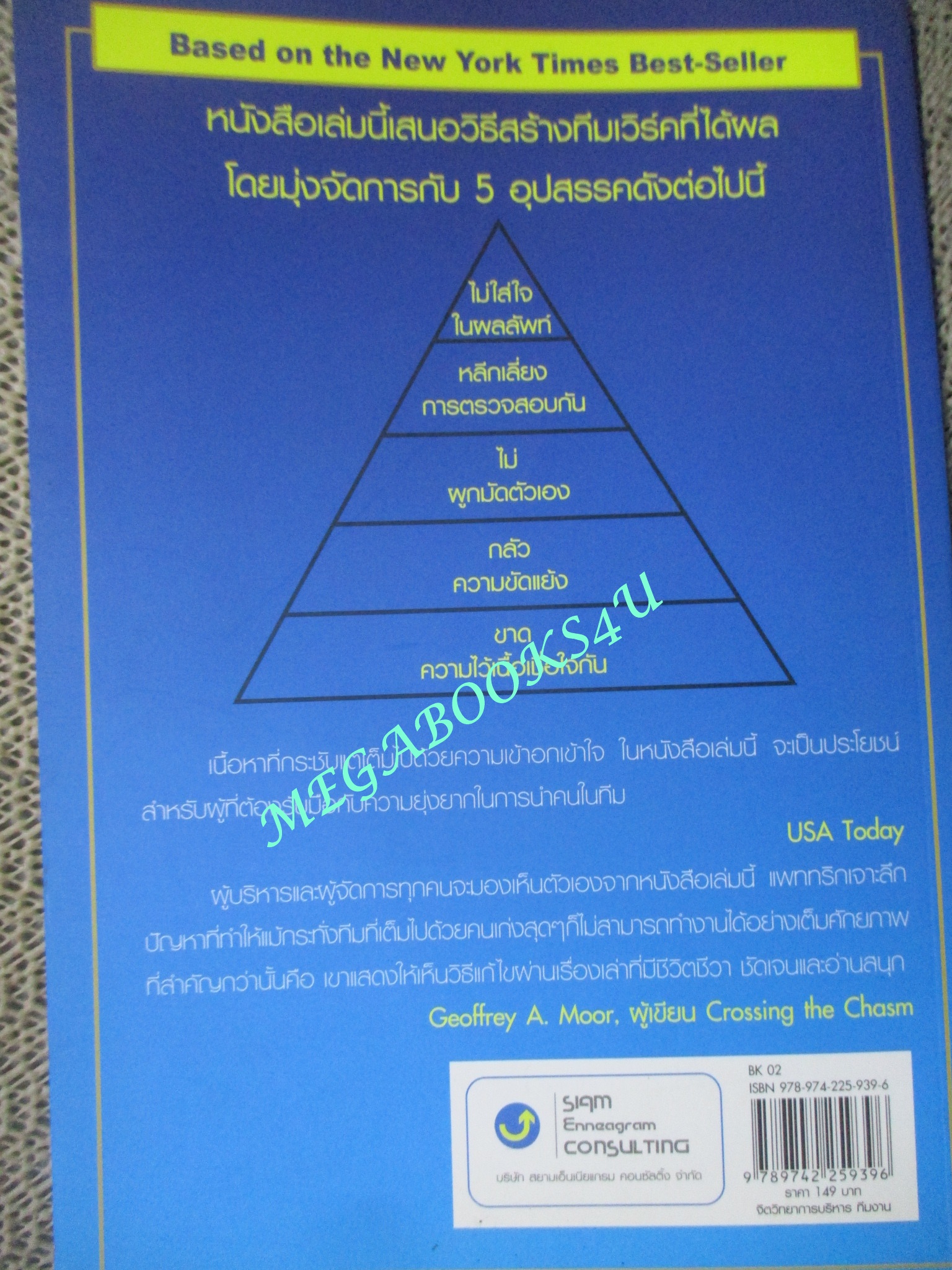หนังสือ ทำทีมให้เวิร์ค กำจัด 5 อุปสรรคของทีมเวิร์ค เปลี่ยนคนของคุณให้เป็นทีมที่เปี่ยมด้วยพลังและความสามารถ ผู้เขียน แพททริก เลนโชนี
