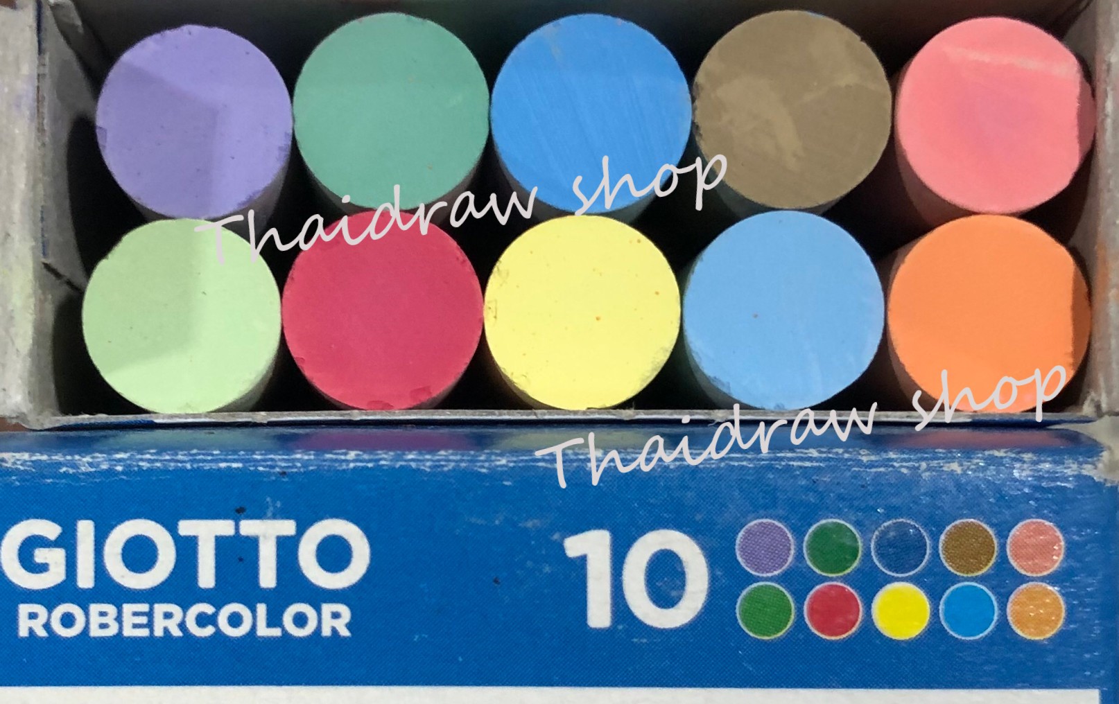 ชอล์คเขียนกระดานไร้ฝุ่นคละสี แพ็ค 10 แท่ง Giotto