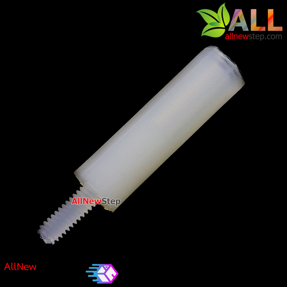 น็อตไนลอน NUT Nylon M2 ขนาด 15+5mm สีขาว จำนวน 1 ชิ้น