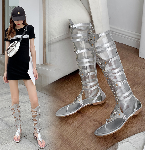 รองเท้าGladiator มี 2 แบบ ไซต์ 35-40 สีดำ/เงิน/ทอง