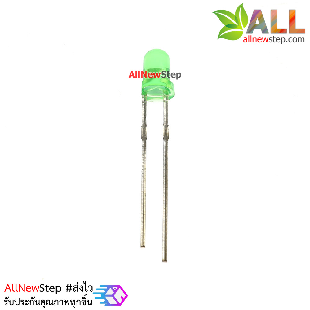 LED ขนาด 3mm สีเขียว จำนวน 5 ดวง