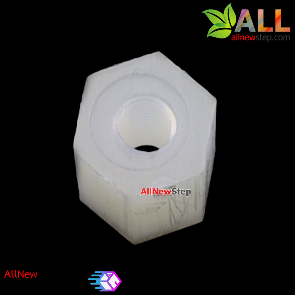 เสาน็อตไนลอน NUT Nylon M2 ขนาด 8mm สีขาว จำนวน 1 ชิ้น