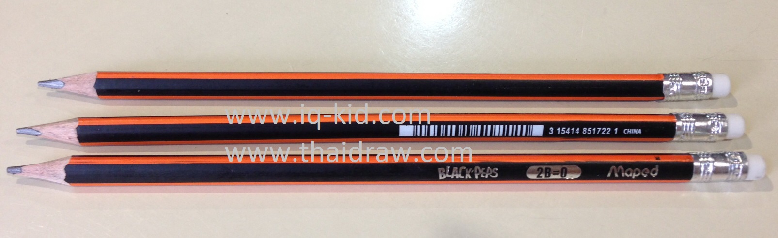 ดินสอดำสามเหลี่ยม 2B แท่งยาว Maped แพ็ค 12 แท่ง
