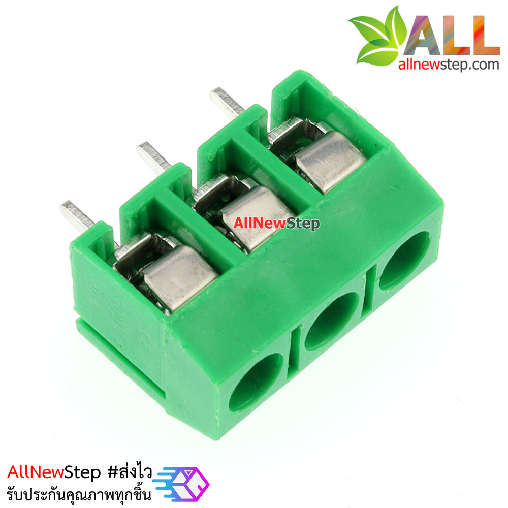 Terminal Block 3 ขา KF301 3P position 5.0MM screw PCB terminal block สีเขียว