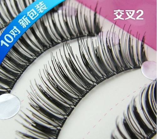 交叉2# ขนตาเอ็นใส (ขายปลีก) เเพ็คละ 10 คู่