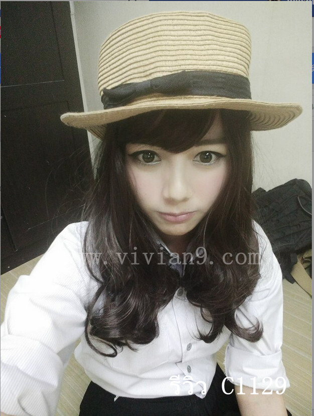 C1129 วิกผมสวอล เเสกกลางเห็นหนังหนังศีรษะ หน้าม้า