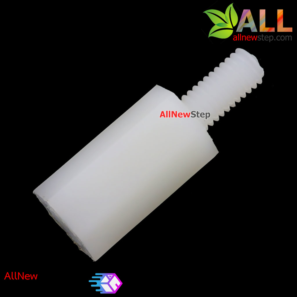 น็อตไนลอน NUT Nylon M3 ขนาด 11+6mm สีขาว จำนวน 1 ชิ้น