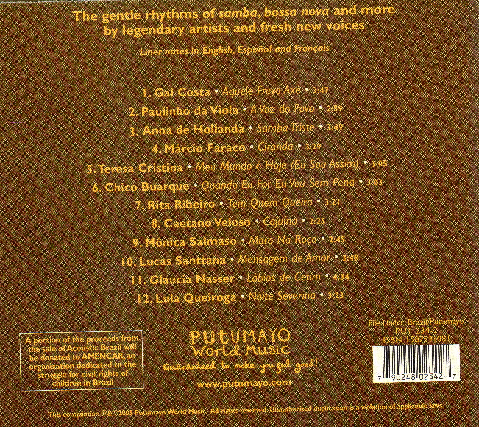 CD,Putumayo Presents - Acoustic Brazil (Various Artists)(2005)