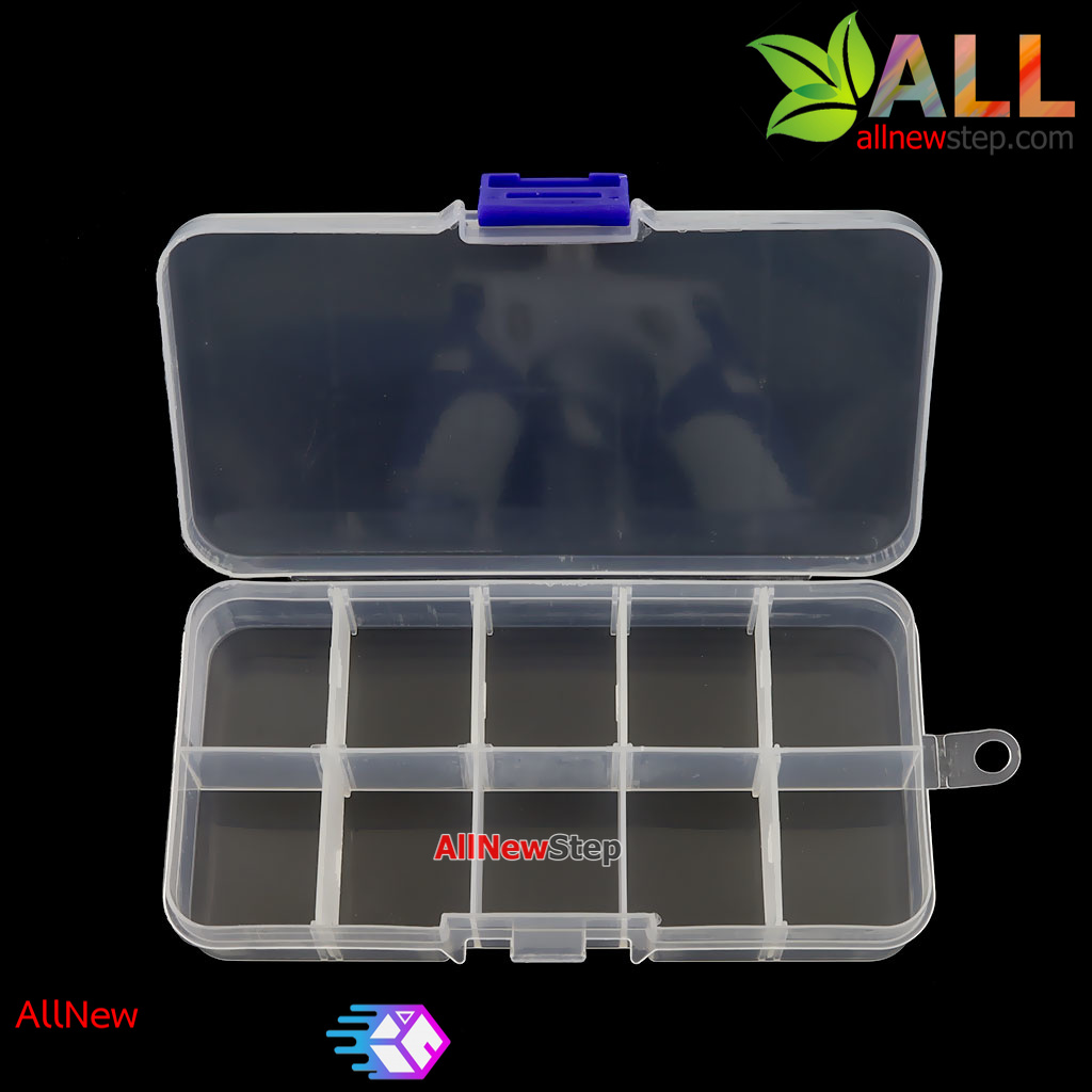 กล่องพลาสติกเก็บอุปกรณ์ 10 ช่อง ขนาด 130x65x20mm